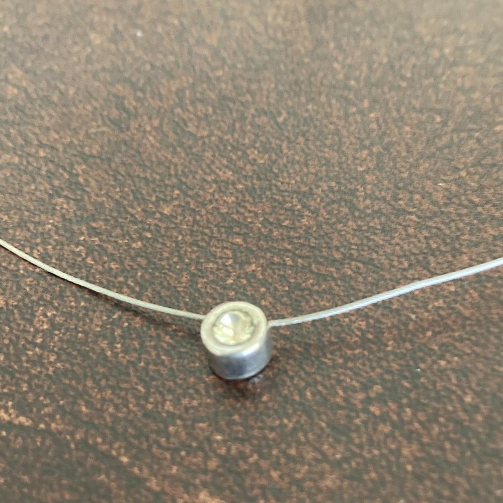 Faux diamond pendant necklace